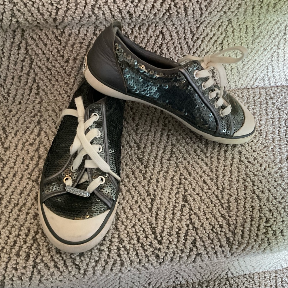 Coach Dark Silver Casual Style Sneakers
